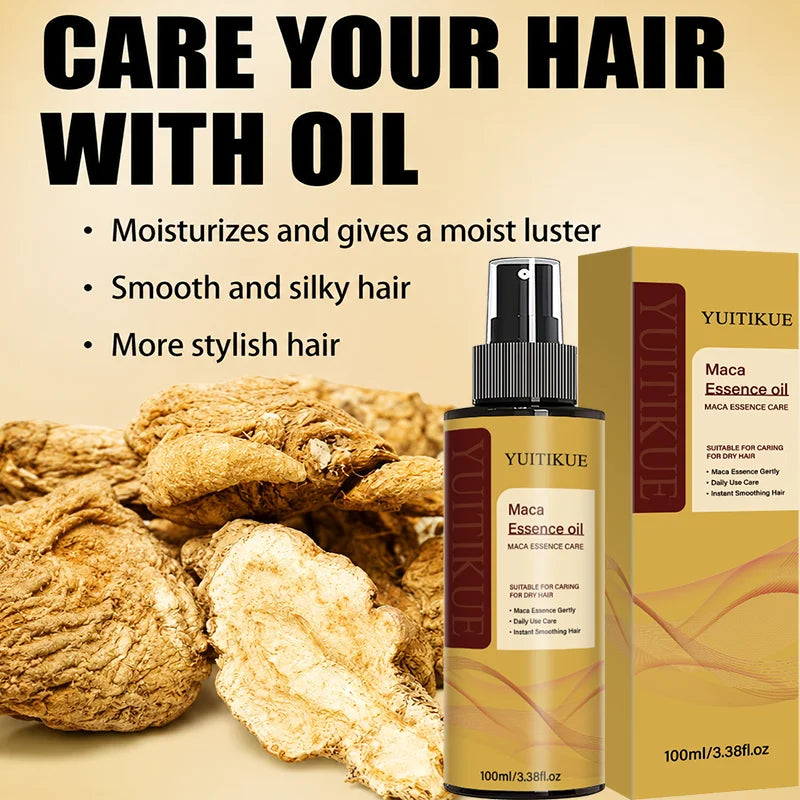 Maca Hair Essence Oil Moisturizing Serum for Dry Frizzy Hair 100ml