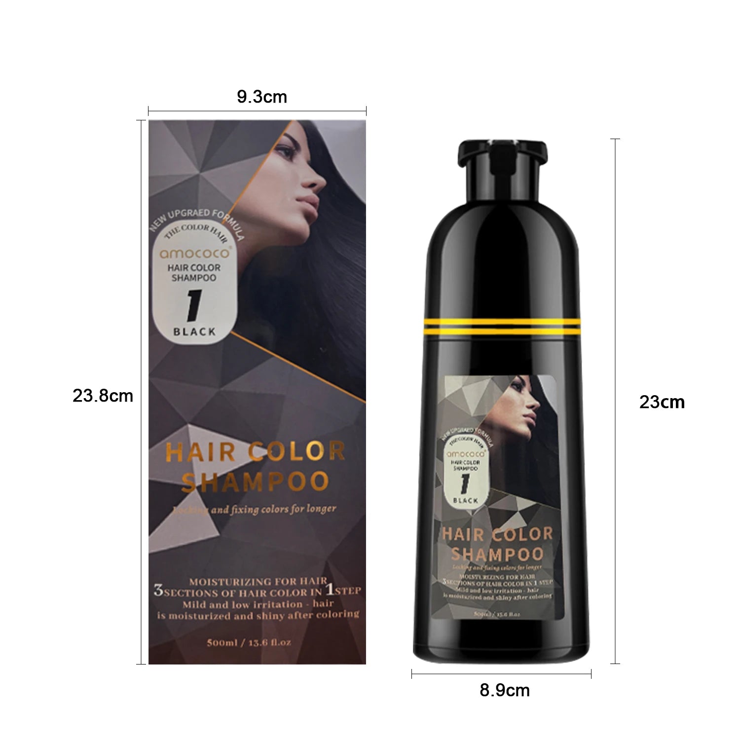 500ml Hair Color Shampoo for Black Brown Coffee and Burgundy Coloring