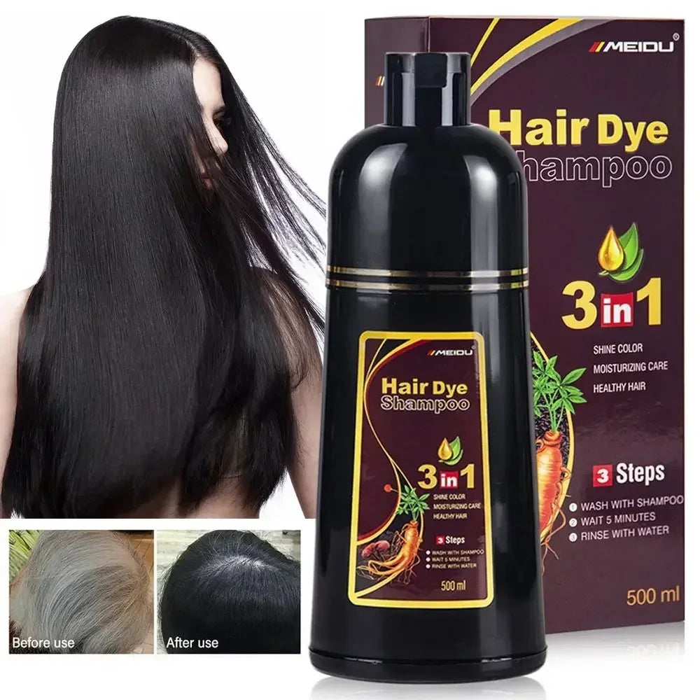 3 In 1 Herbal Hair Dye Shampoo 500ml - 1