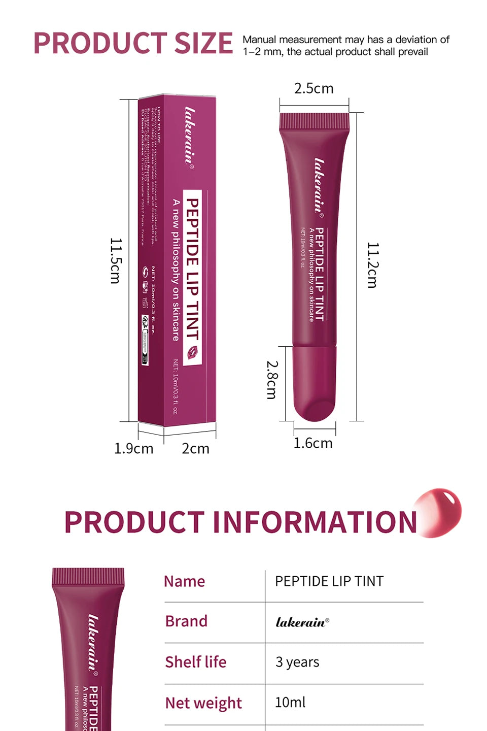 Hydrating Peptide Lip Tint for Soft Glossy Lips - 15
