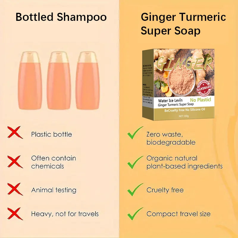 Ginger Turmeric Shampoo Soap Bar for Hair and Body