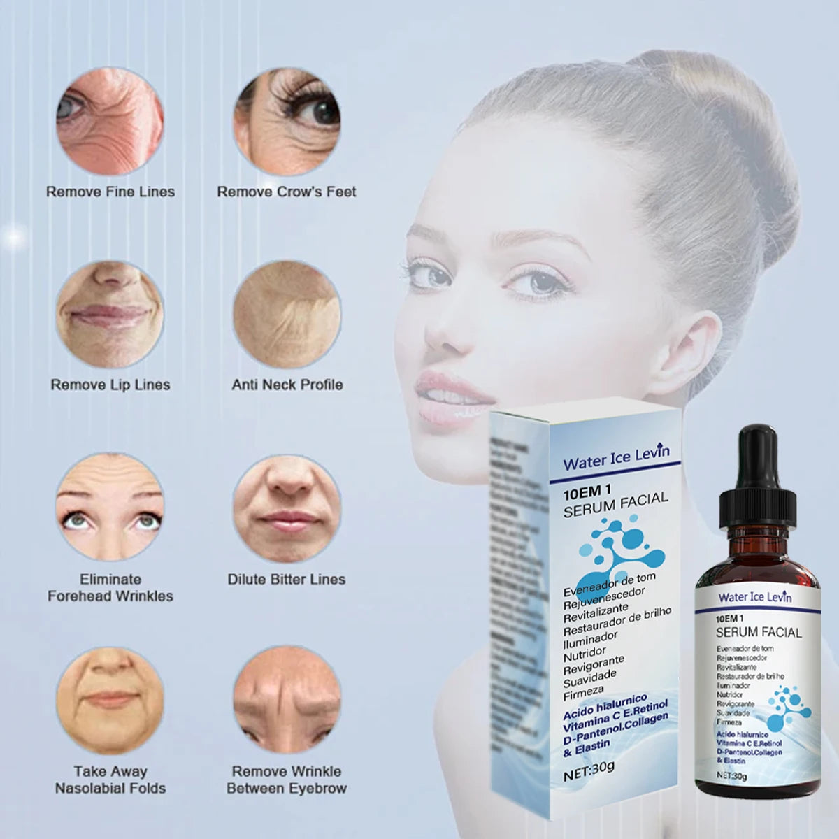 10 in 1 Retinol Face Serum Hyaluronic Acid Vitamin C Anti Aging Skin Care - 5