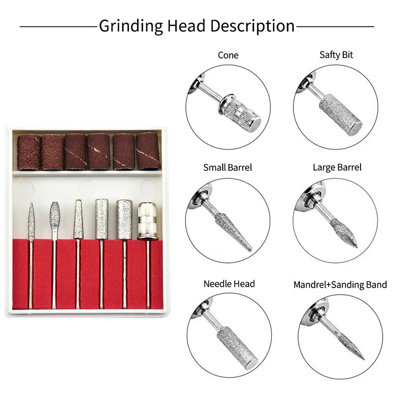 Electric Nail Drill Professional Manicure Pedicure File Set - 5