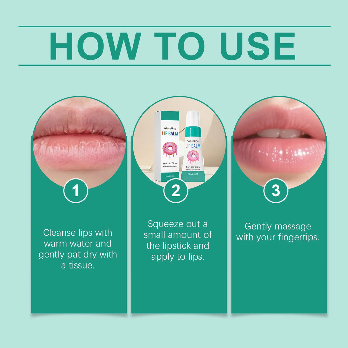 Viareline Lip Balm Moisturizing Hydrating Gloss for Soft Lips