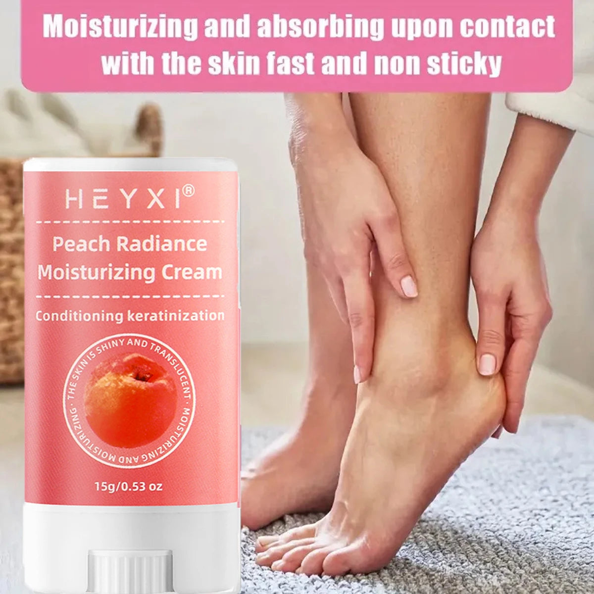 Heyxi Peach Moisturizer Stick Hydrating Smoothing Foot Cream - 9