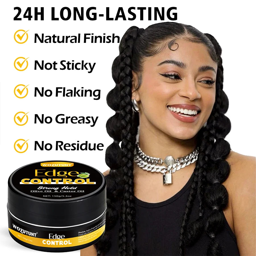 Edge Control Wax and Hair Styling Wax Stick Set with Combs - 3