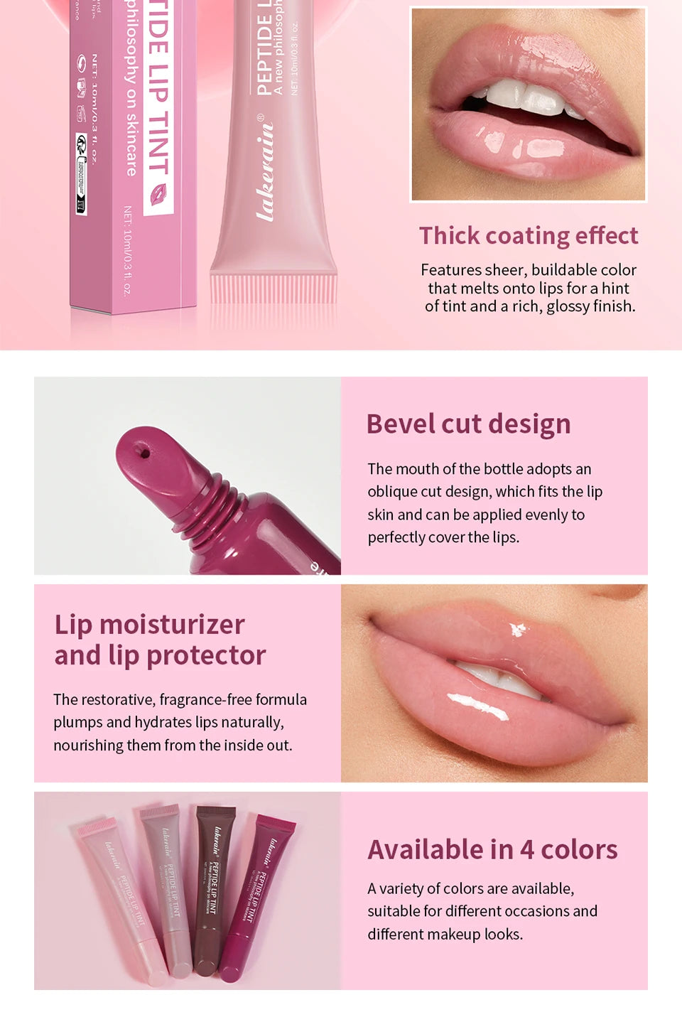Hydrating Peptide Lip Tint for Soft Glossy Lips