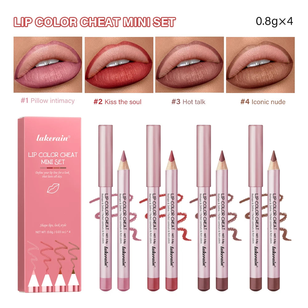 Waterproof Long-Lasting Matte Lip Liner Pencil Set