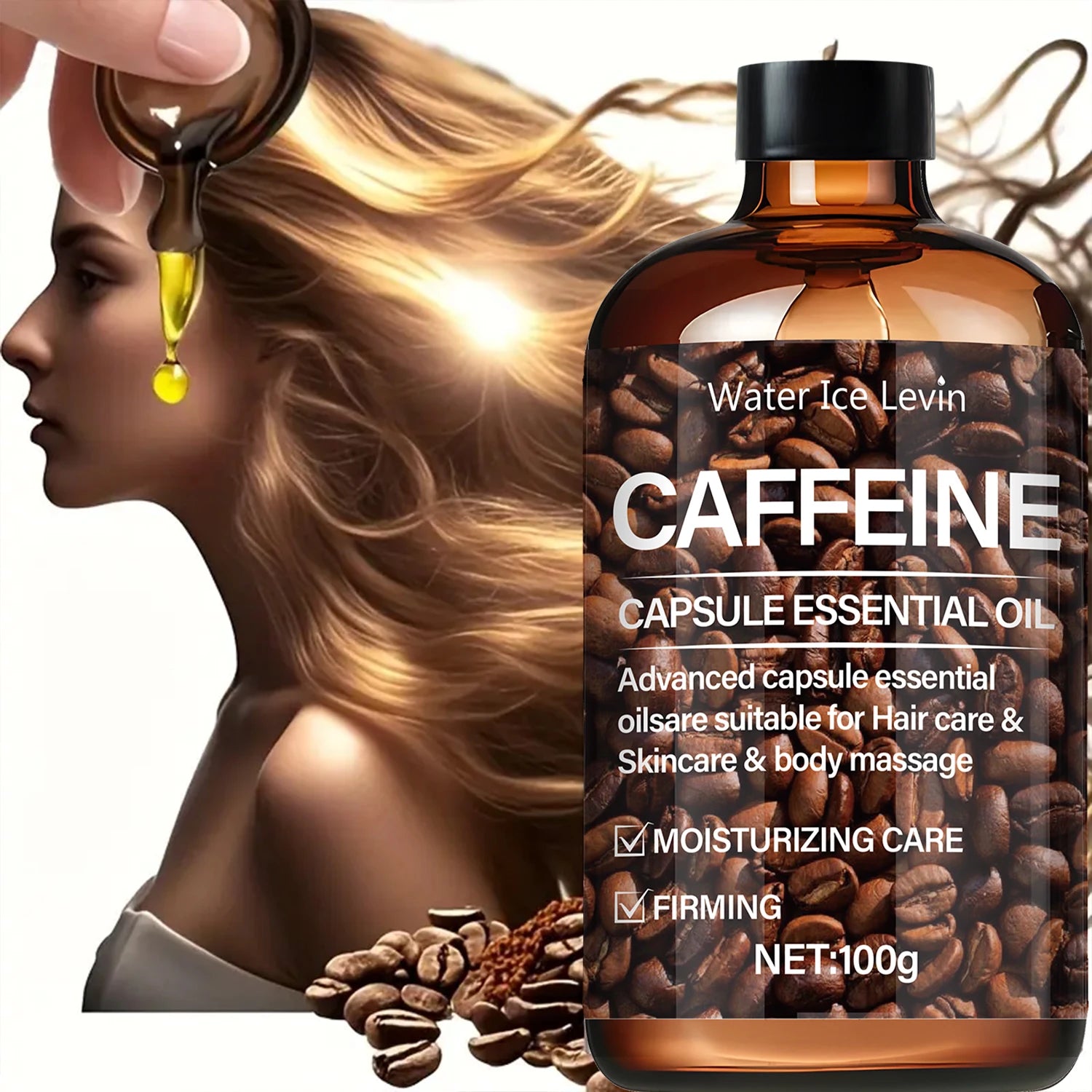 Caffeine Capsule Essential Oil 100g Hair Skin and Body Moisturizer