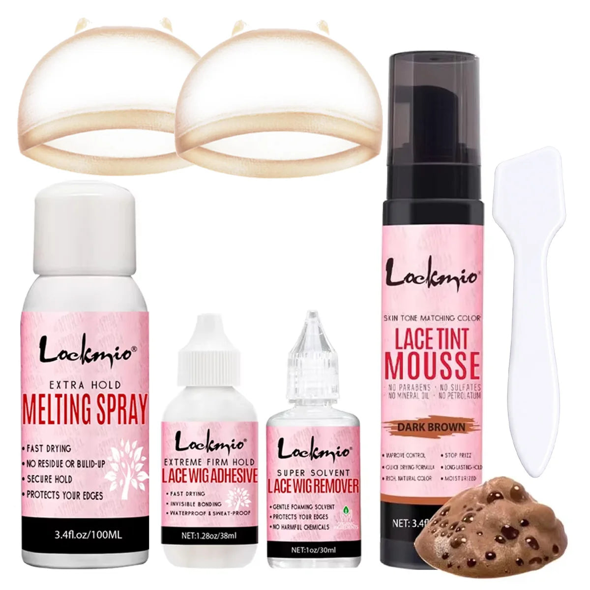 Lockmio Wig Installation Kit Lace Tint Mousse and Adhesive Glue Set - 20