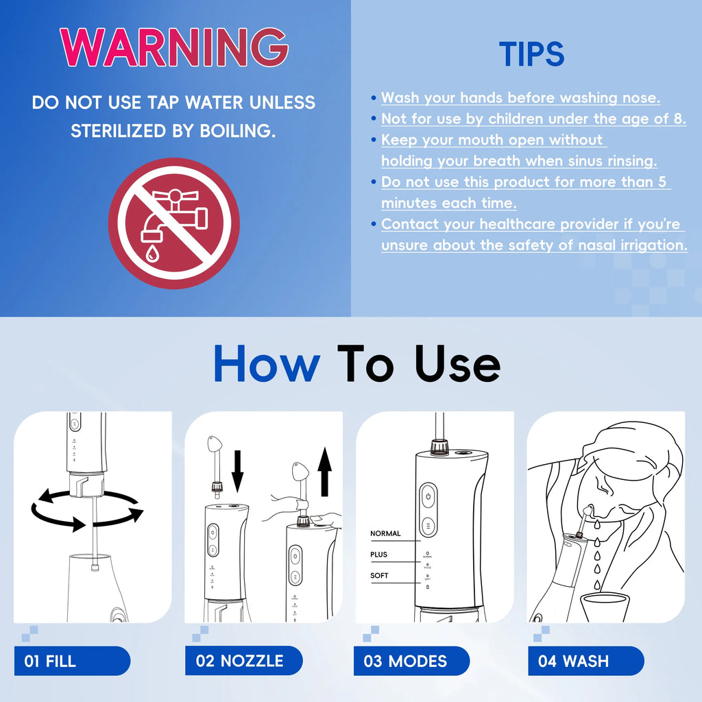 Electric Portable Nasal Irrigator for Sinus Relief