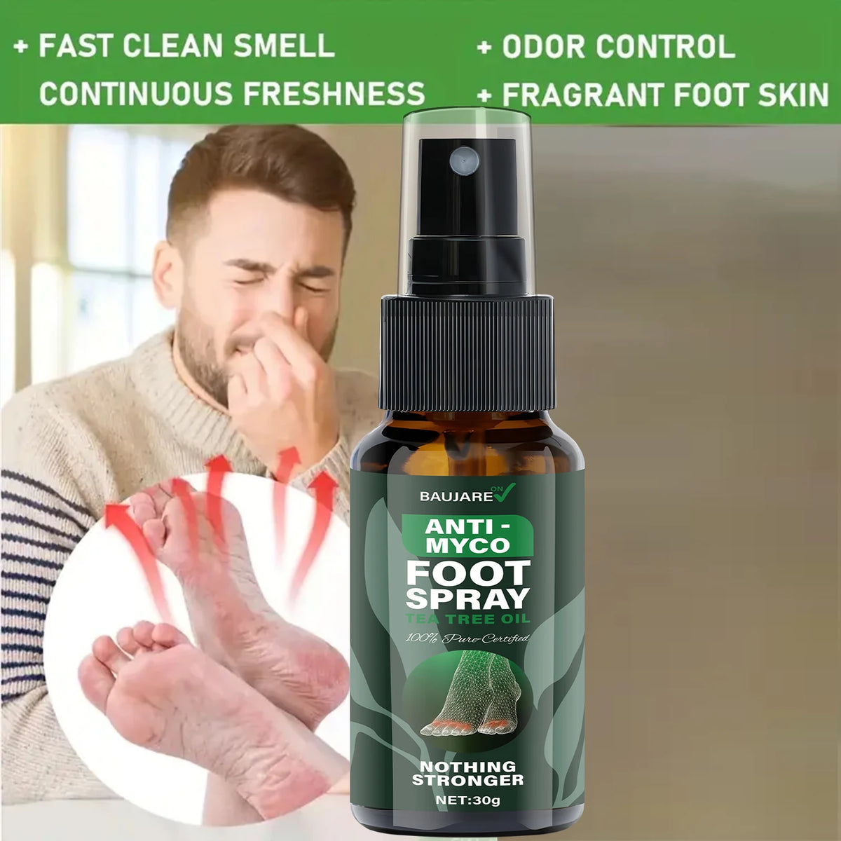 Anti Myco Foot Spray Tea Tree Oil Moisturizing Skin Care Treatment