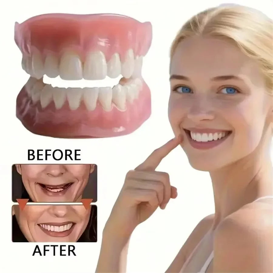 Full Mouth Silicone Dentures Set with Storage Case