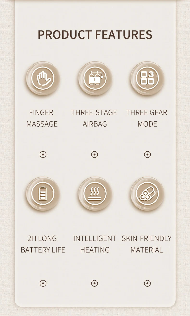 Electric Hand and Wrist Massager with Airbag Compression - 8