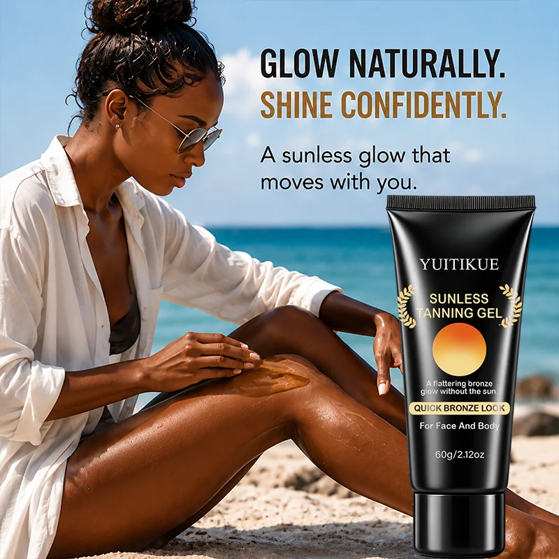 YUITIKUE Sunless Tanning Gel Quick Bronze Self Tanner for Face and Body