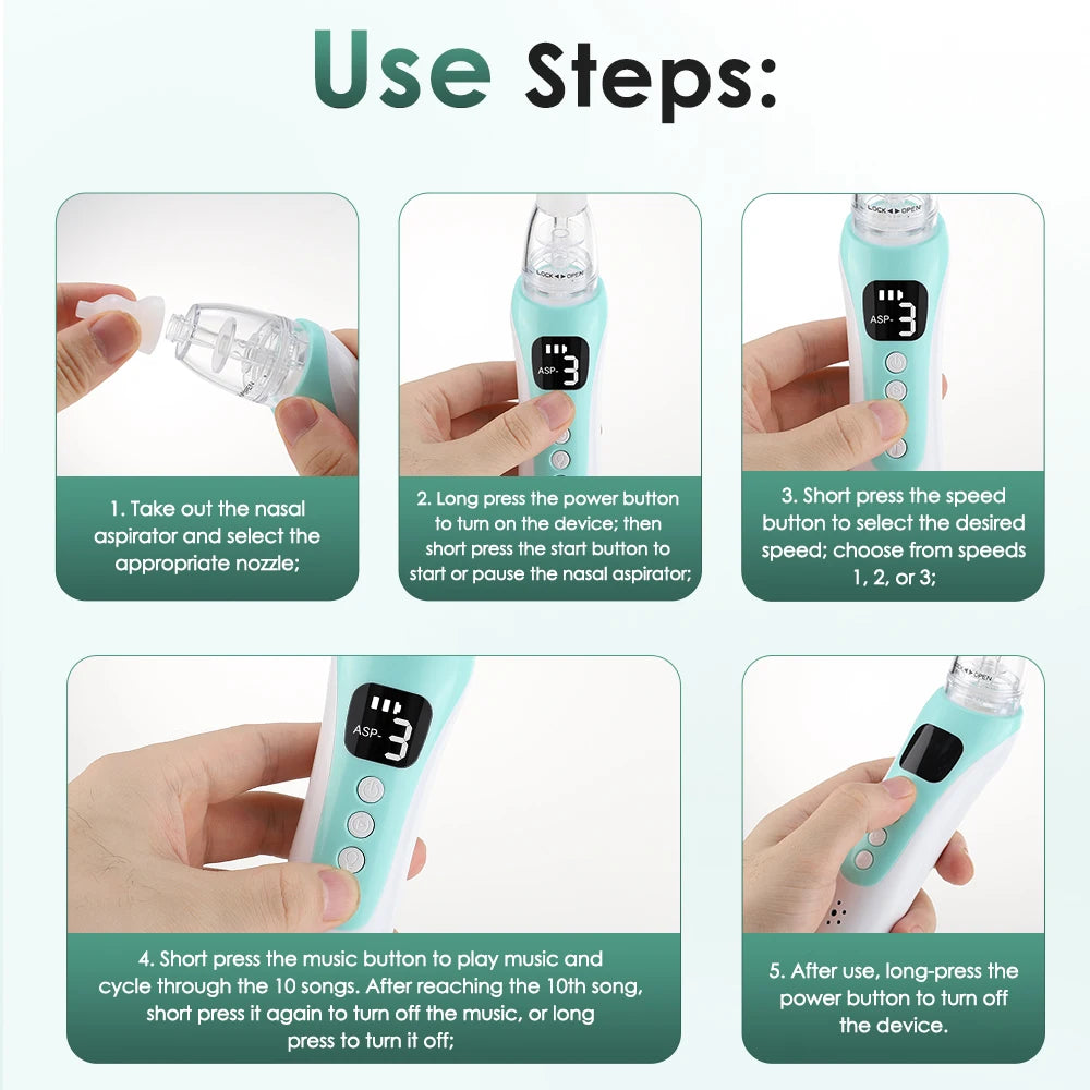 Electric Baby Nasal Aspirator with Soothing Lullabies - 12