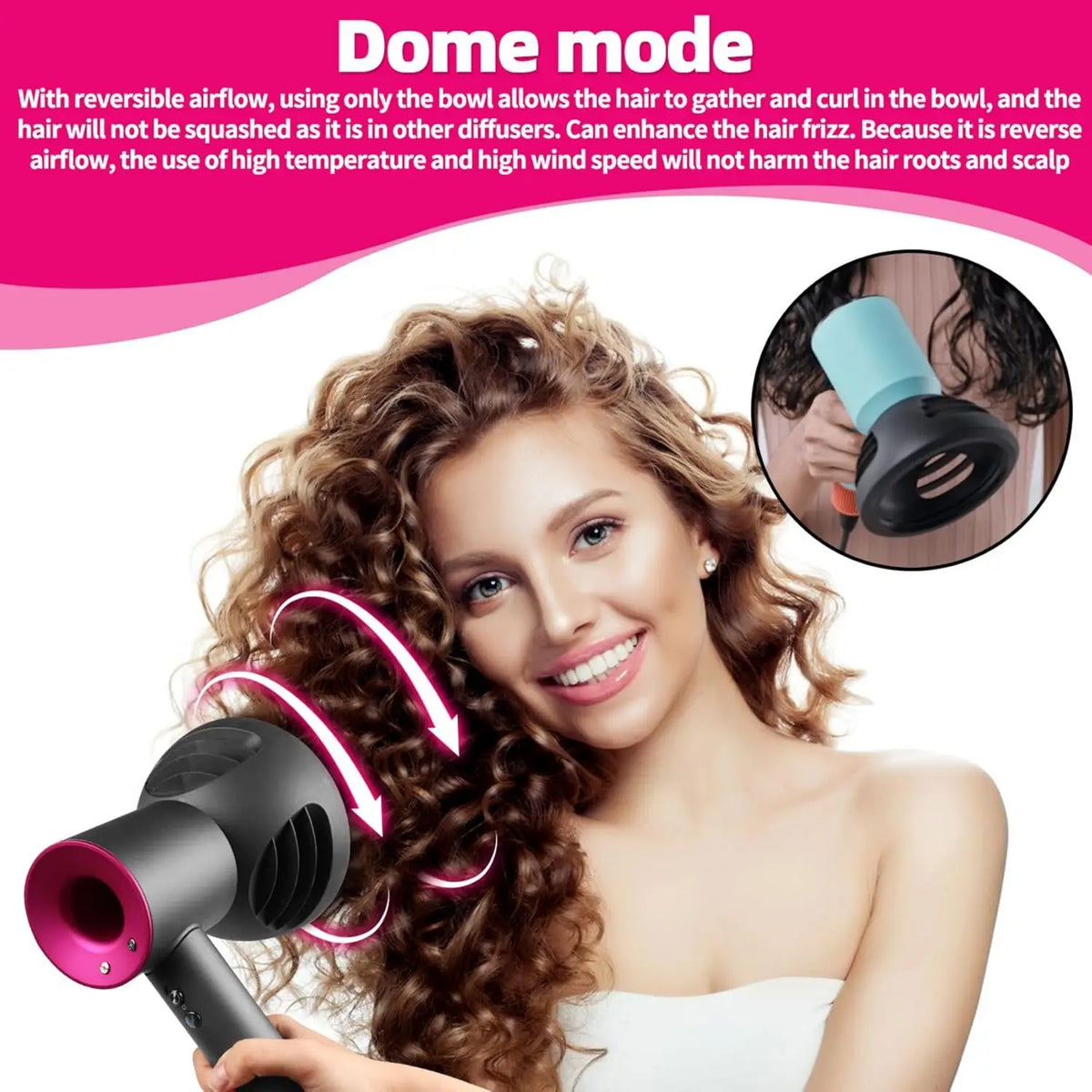2 in 1 Diffuser Nozzle for Dyson Supersonic Hair Dryer Attachment