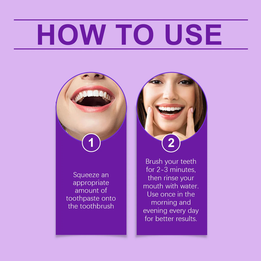 Purple Teeth Whitening Toothpaste for Stain Removal