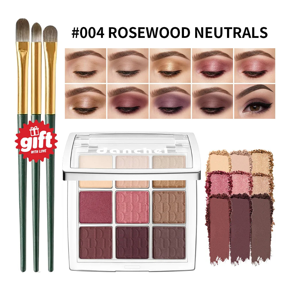 9-Color Eyeshadow Palette with Makeup Brush - 26