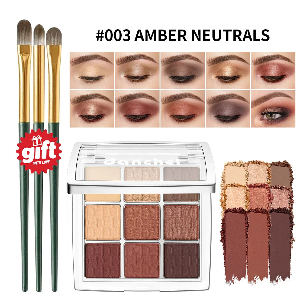 9-Color Eyeshadow Palette with Makeup Brush