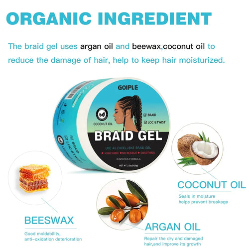 100g Tea Tree Mint Braid Styling Gel Edge Control Hair Wax