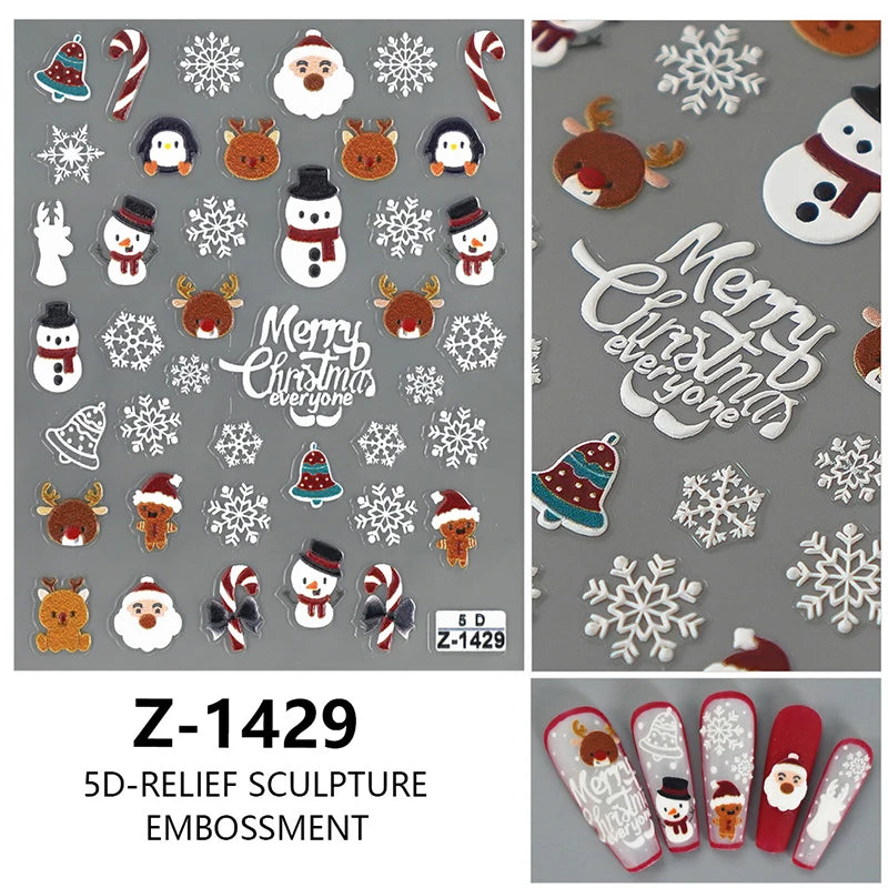 3D Christmas Cartoon Nail Art Stickers - 67