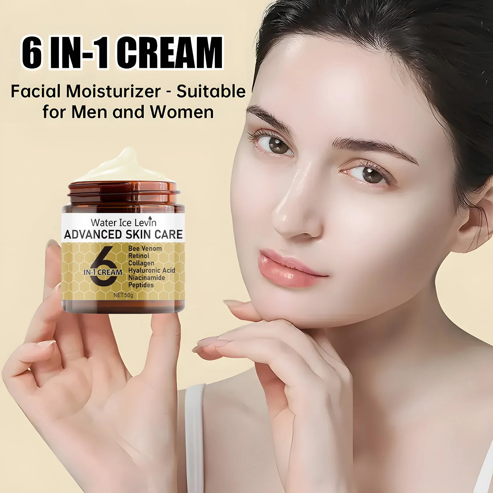 6 in 1 Anti Aging Face Cream Moisturizer for Wrinkles and Fine Lines - 4