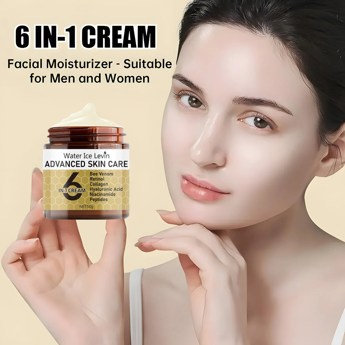 6 in 1 Anti Aging Face Cream Moisturizer for Wrinkles and Fine Lines