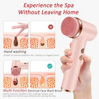 4-in-1 Electric Facial Cleansing Brush and Exfoliator