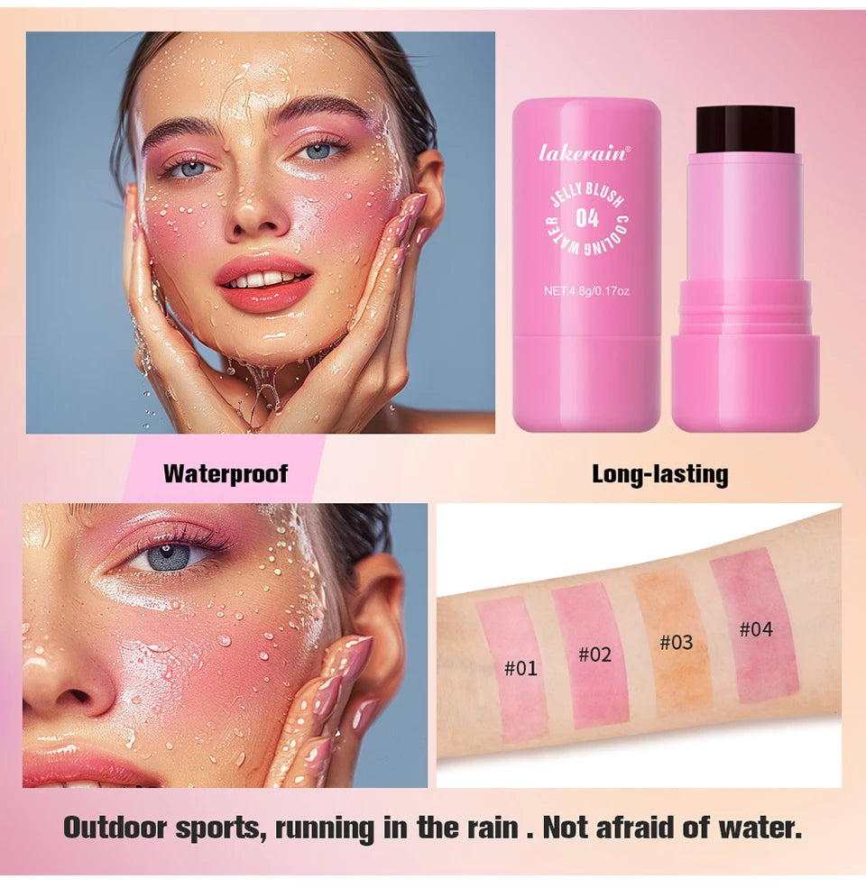 Cooling Water Jelly Blush Stick for Cheeks and Lips