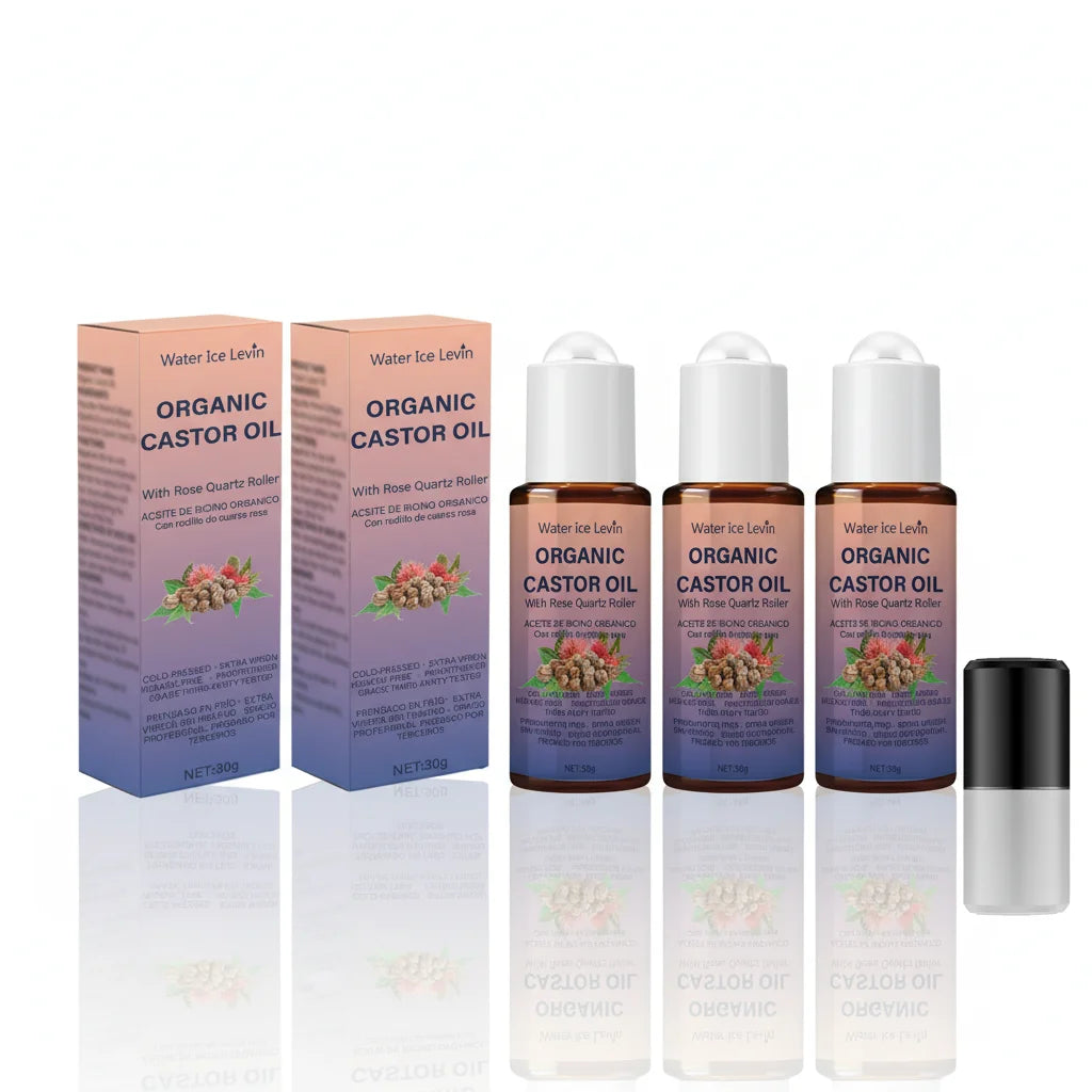 Organic Castor Oil with Rose Quartz Roller Hair and Skin Conditioner - 7