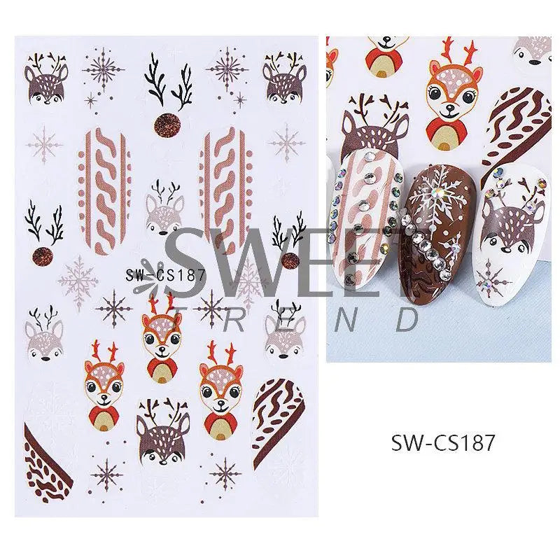3D Christmas Cartoon Nail Art Stickers