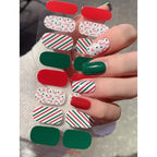 Christmas Semi-Cured Gel Nail Wraps with Winter Snowflake Designs