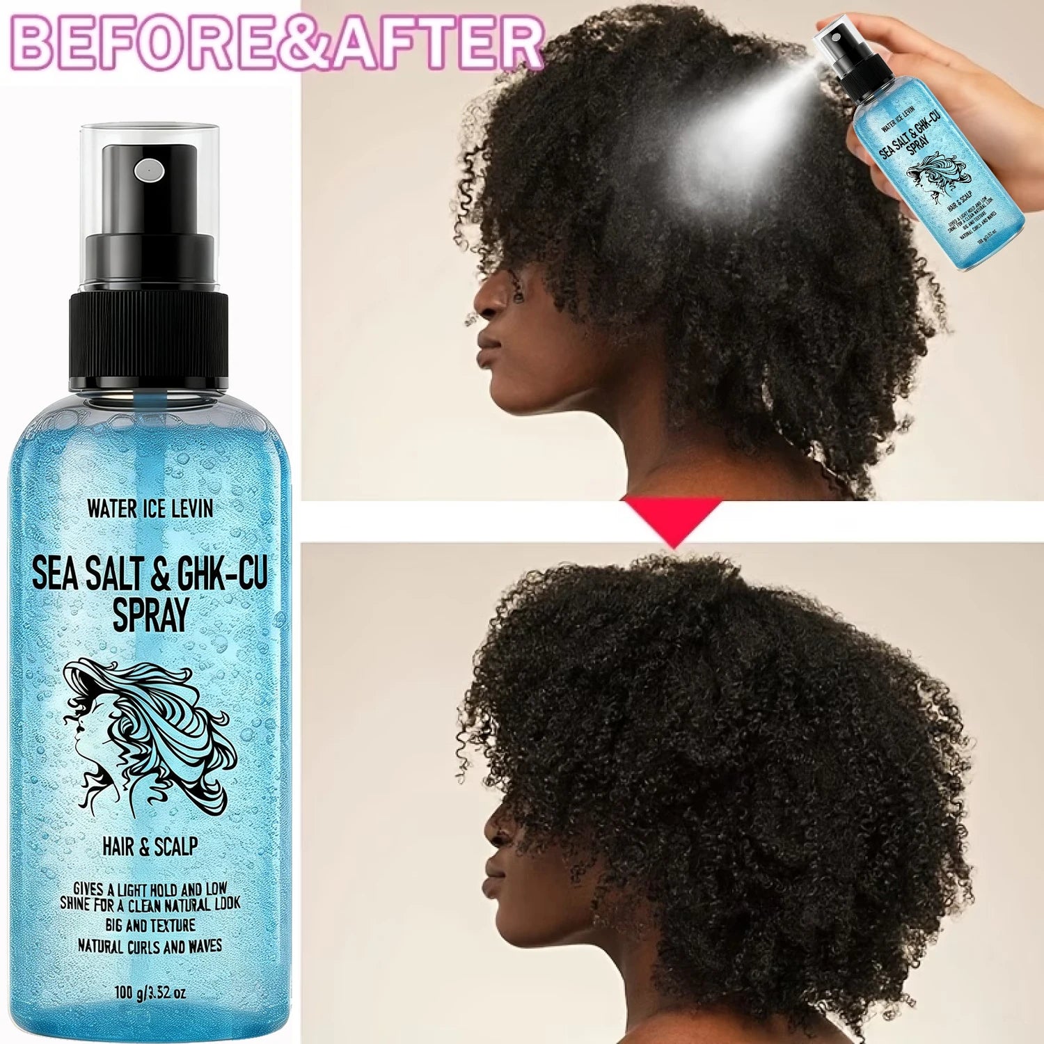 Biotin Keratin Sea Salt GHK-Cu Infused Hair and Facial Spray