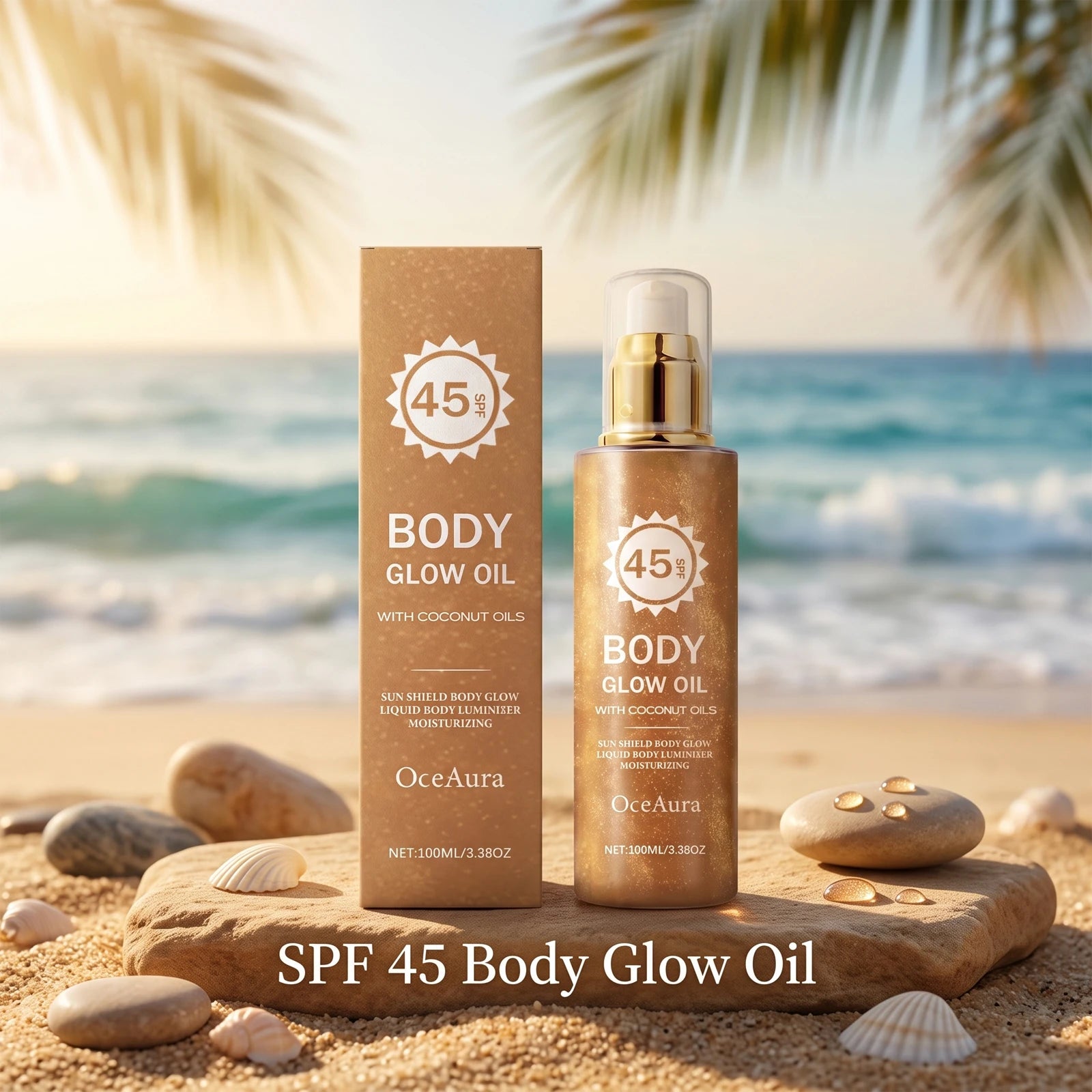 SPF 45 Coconut Glowing Body Oil Sun Protection - 3
