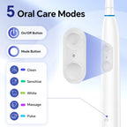 Rechargeable Electric Toothbrush with 5 Modes and 4 Brush Heads