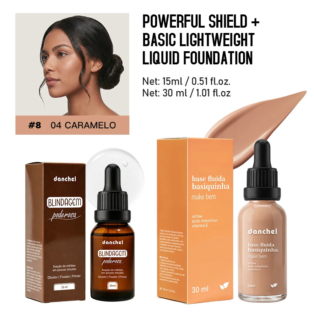 Liquid Foundation and Primer Makeup Set for Long-Lasting Coverage - 25