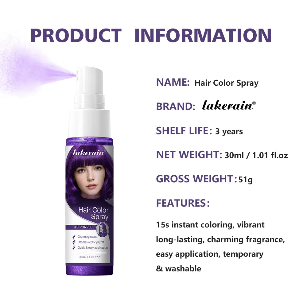 Temporary Hair Color Spray for Instant Styling