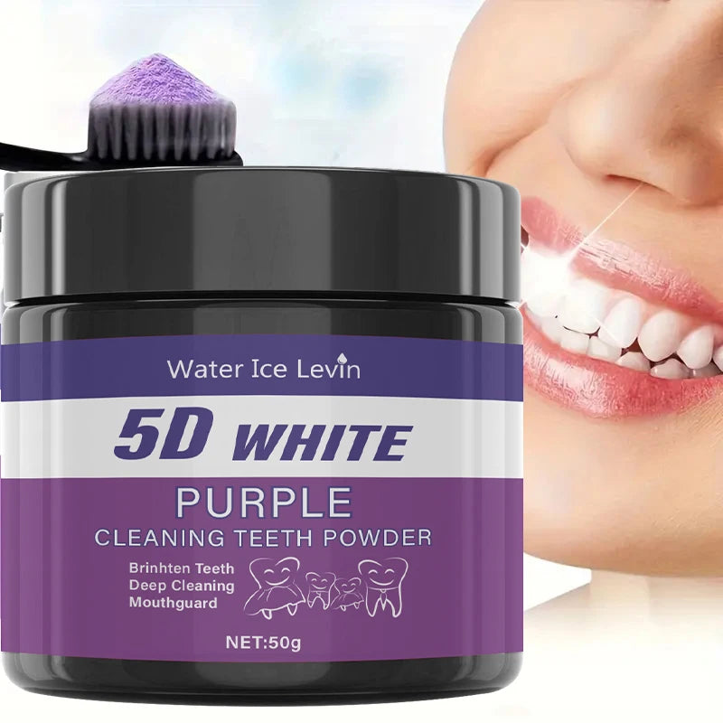 Purple Teeth Whitening Powder Deep Cleaning Tooth Polish 50g