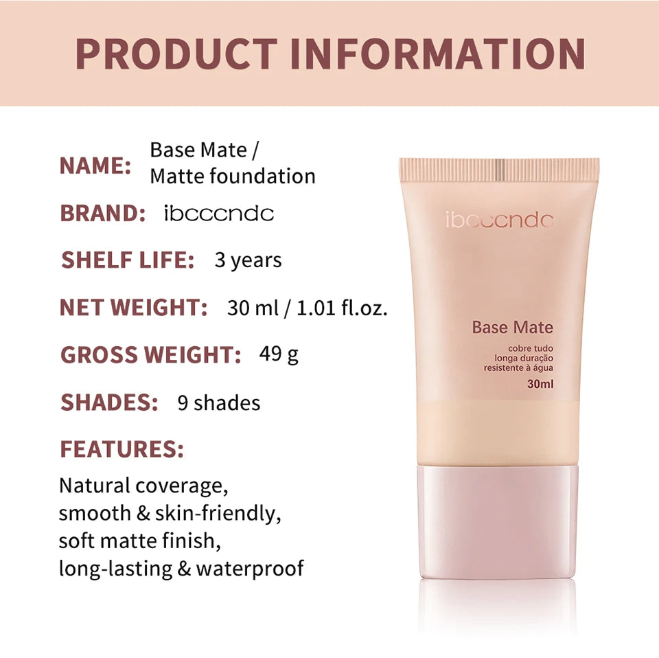 Long-Lasting Matte Liquid Foundation for Flawless Natural Coverage