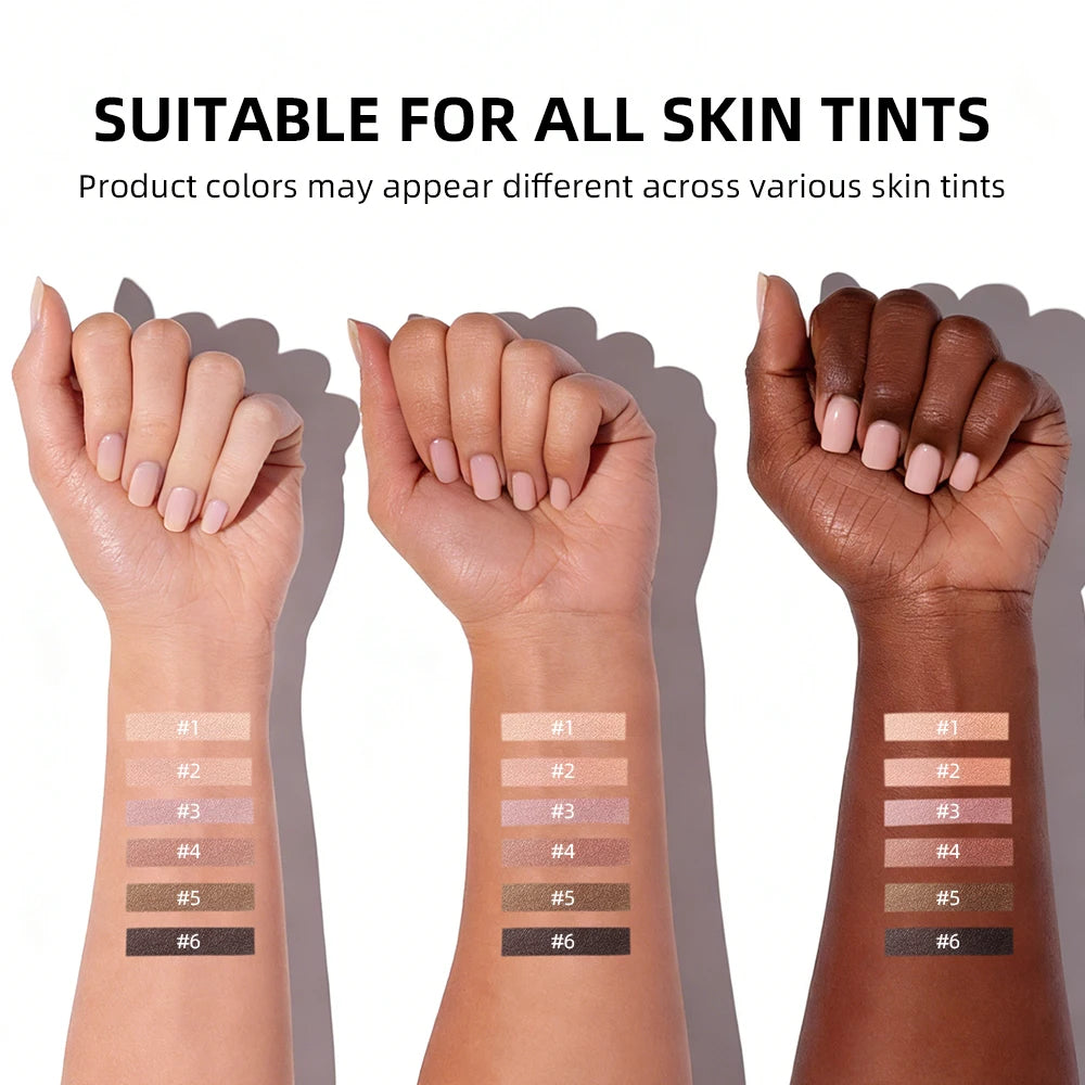 6-Color Matte Eyeshadow Palette with Brush Set - 6