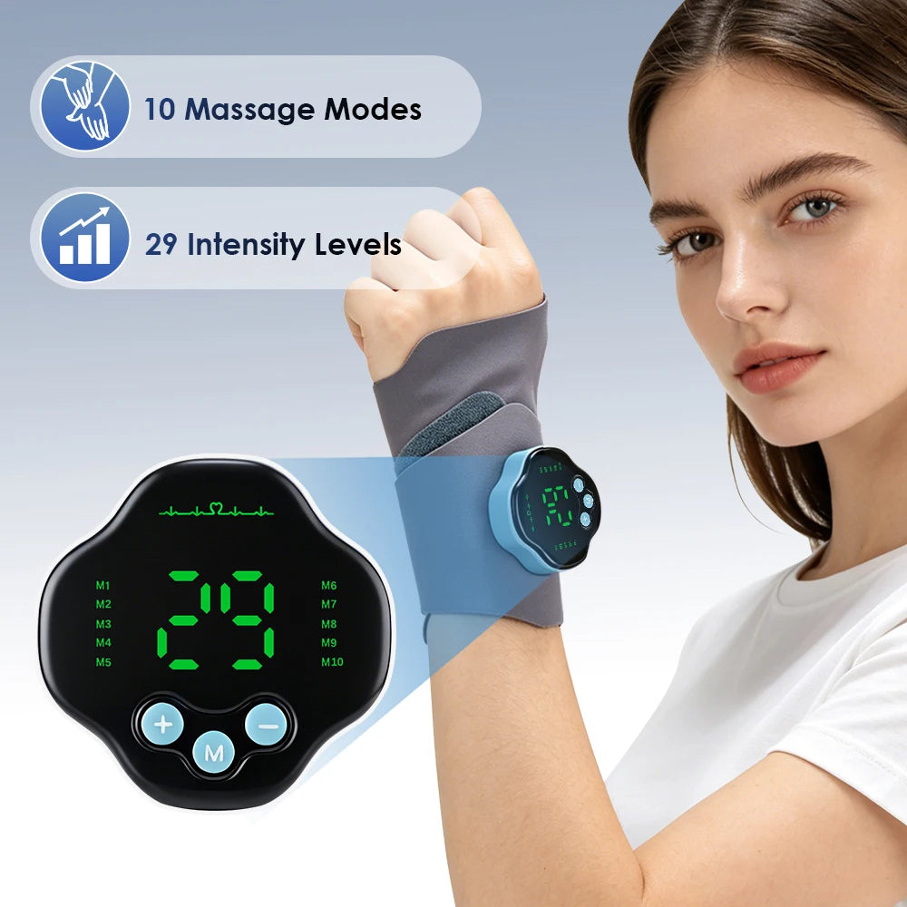 Microcurrent Wrist Massager for Pain Relief and Relaxation