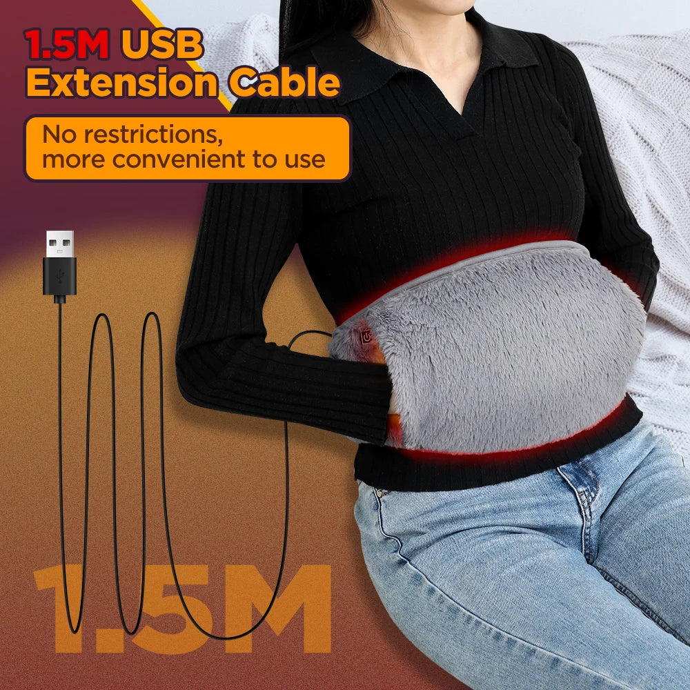 Electric Heated Waist and Hand Warmer Belt for Menstrual Pain Relief