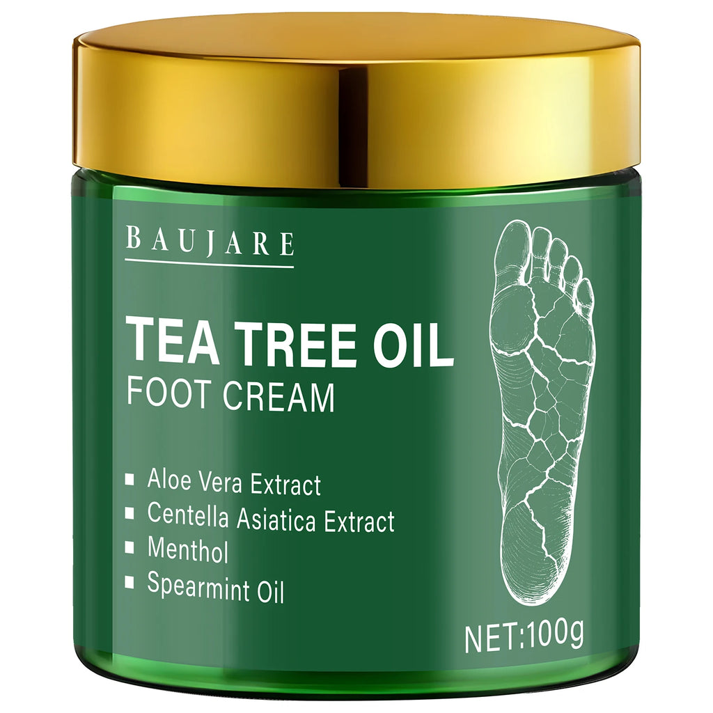 Tea Tree Oil Foot Cream Moisturizer for Dry Cracked Heels and Skin