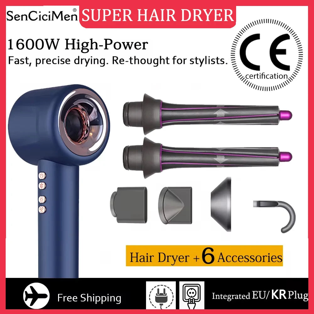 SenCiciMen 1600W Professional Hair Dryer Ionic Styling Blow Dryer - 1
