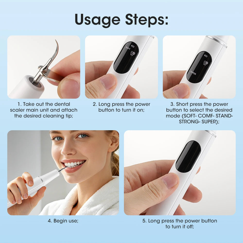 Ultrasonic Dental Scaler for Teeth Tartar and Plaque Removal