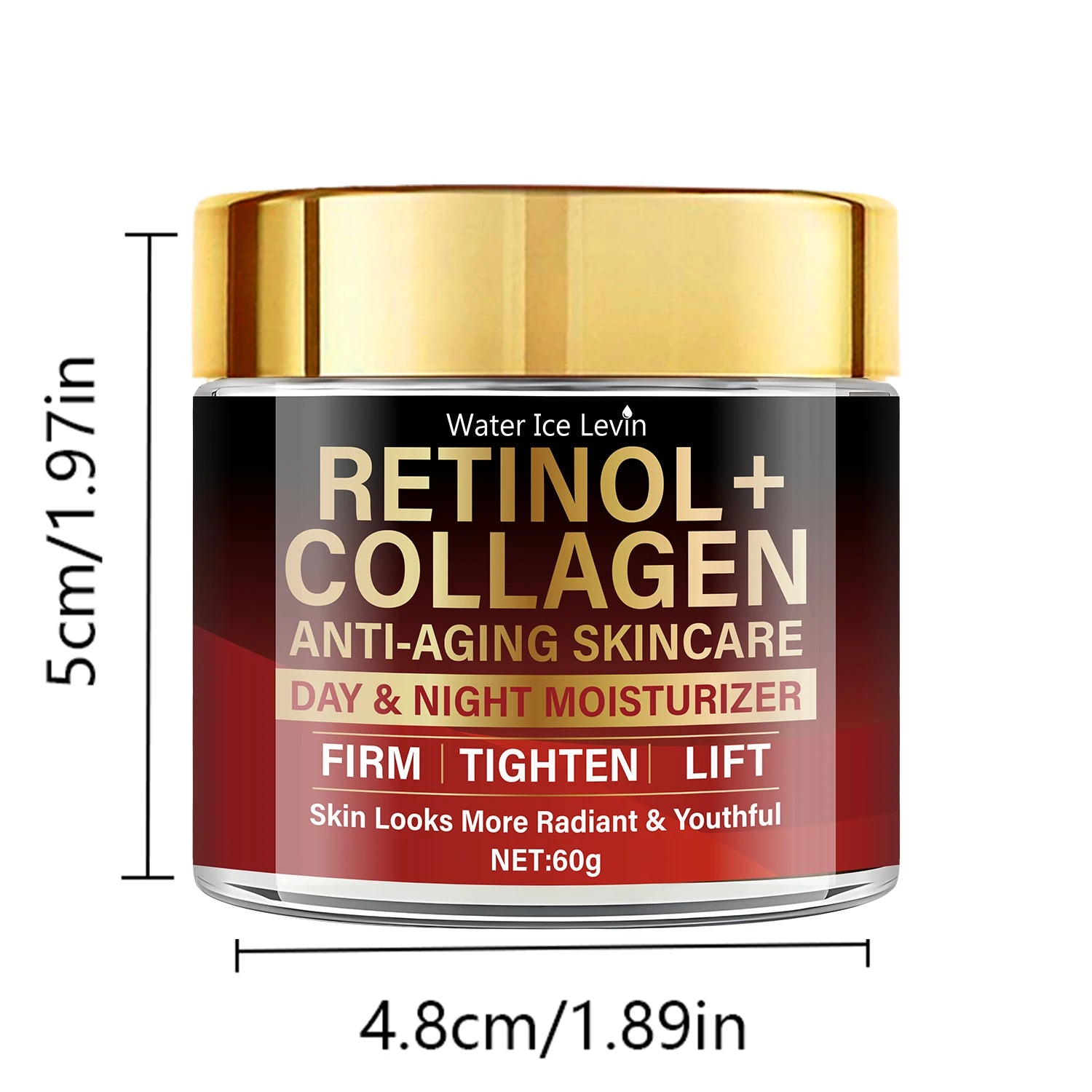 Water Ice Levin Retinol Collagen Anti Aging Face Cream Day Night - 4