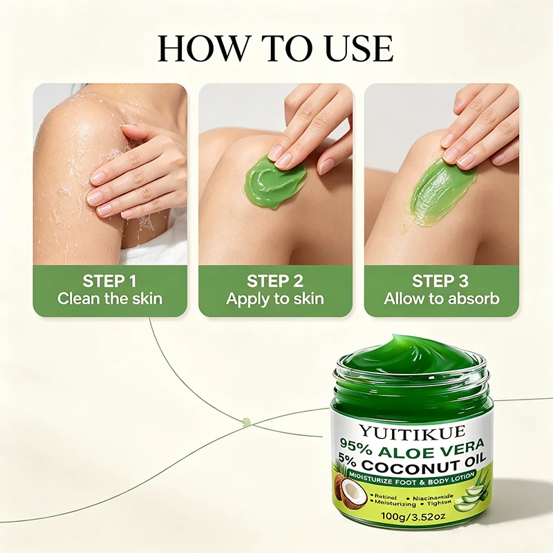 YUITIKUE Aloe Vera and Coconut Oil Moisturizing Body Gel Cream