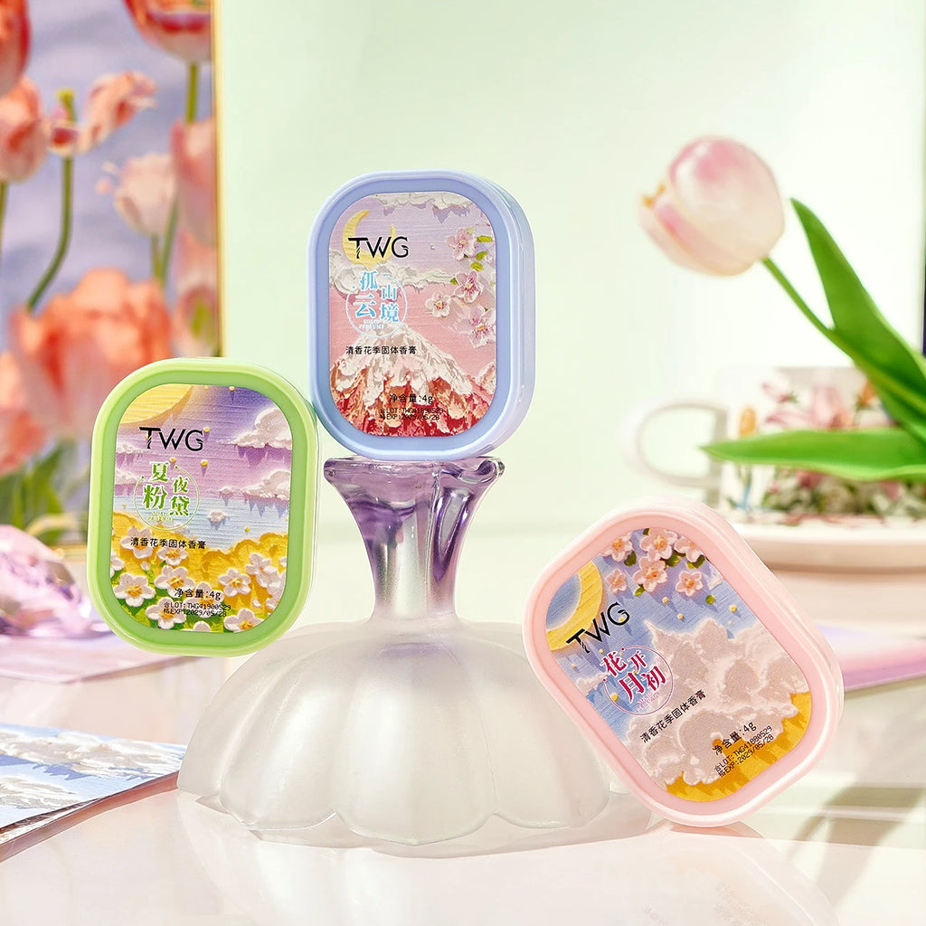 TWG Flower Season Solid Fragrance Set 3pc Portable Perfume Balm