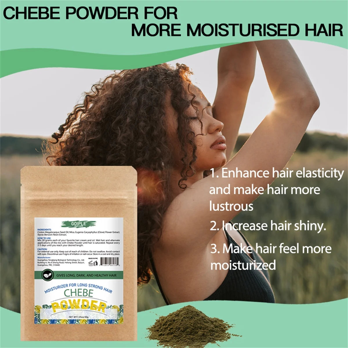 Goiple Chebe Hair Growth Set Nourishing Oil Powder and Mask Kit